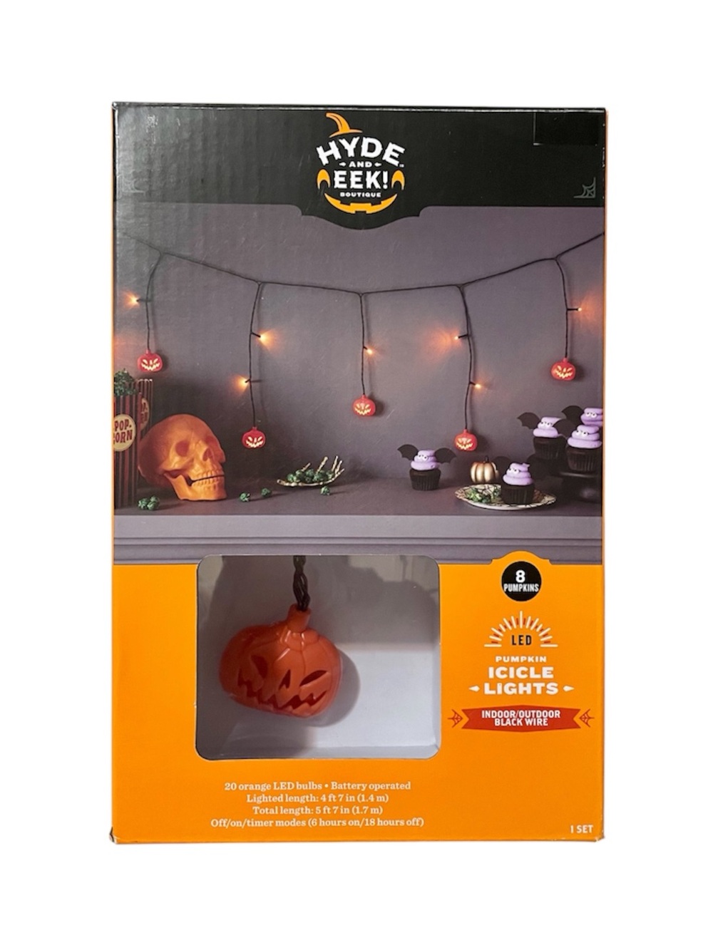 Hyde & Eek! 20ct Orange LED Pumpkin Icicle Lights